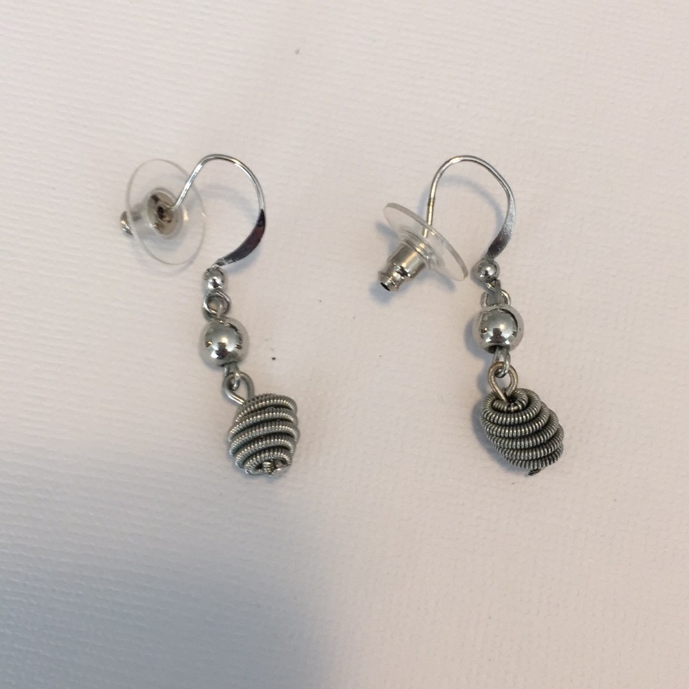 🦋 Silver-tone Dangle Earrings